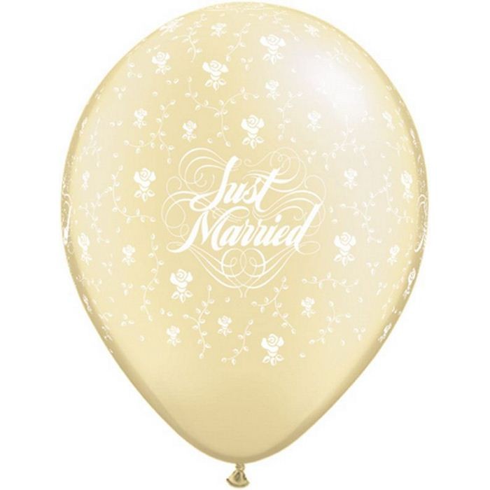 Just Married Flowers-A-Round Pearl Ivory 11 inch