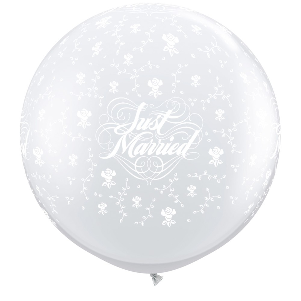 Just Married Flowers-A-Round Diamond Clear 3FT