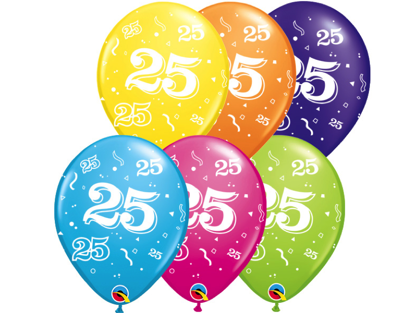 Mortal activering Bounty 6 heliumballonnen leeftijd 25 - Ballon per Post