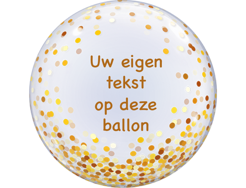 Margaret Mitchell man Oppervlakte gold confetti bubble met eigen tekst - Ballon per Post